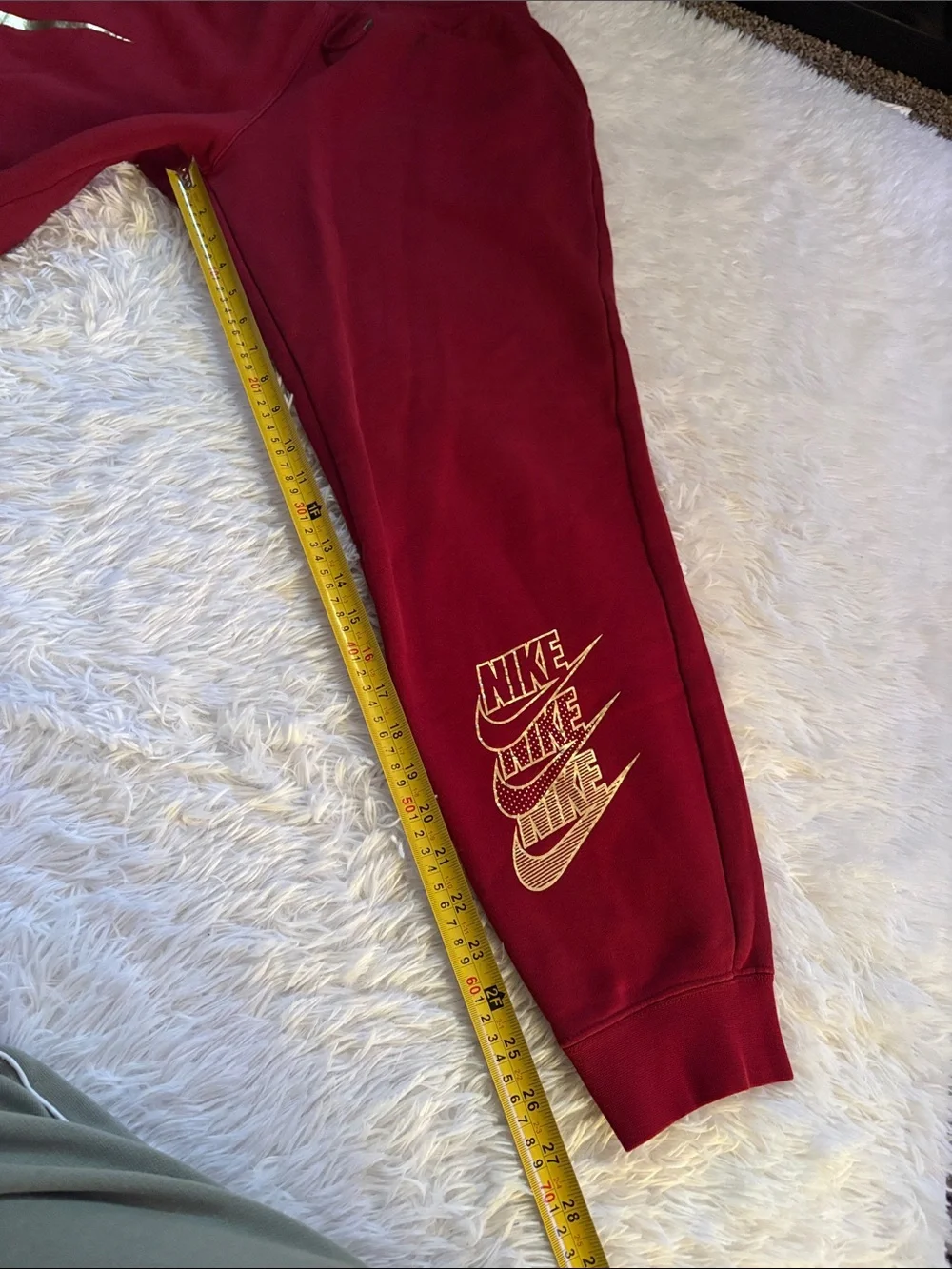 Nike Red And Gold Swoosh Jogger Sweatpants Size L